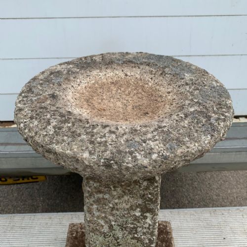 19TH CENTURY CORNISH GRANITE 3 SECTION BIRD BATH - ADDITIONAL PHOTO 4