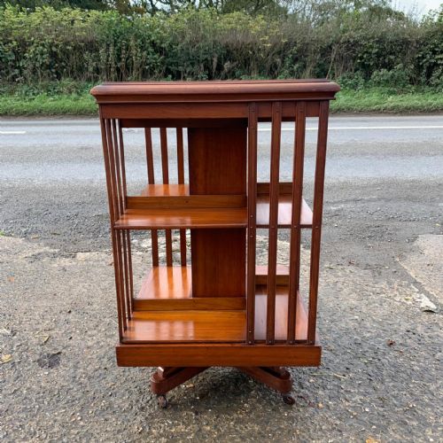 edwardian mahogany revolving bookcase - CATEGORY: ANTIQUE BOOKCASES - DATED EDWARDIAN