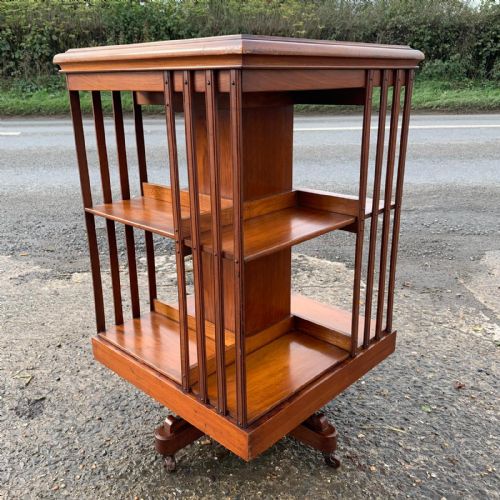 EDWARDIAN MAHOGANY REVOLVING BOOKCASE - ADDITIONAL PHOTO 1