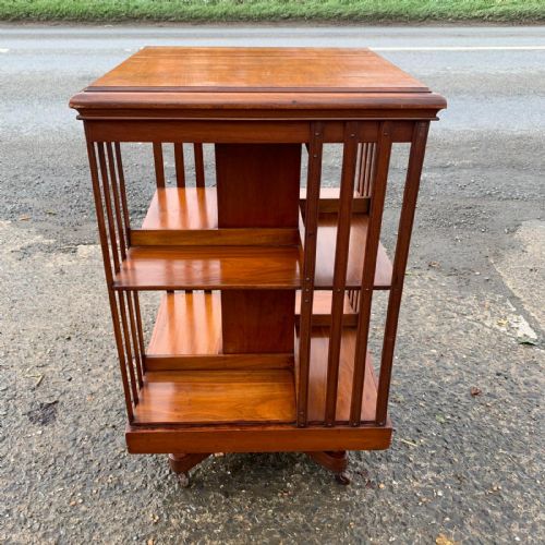 EDWARDIAN MAHOGANY REVOLVING BOOKCASE - ADDITIONAL PHOTO 2