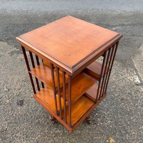 EDWARDIAN MAHOGANY REVOLVING BOOKCASE - ADDITIONAL PHOTO 5