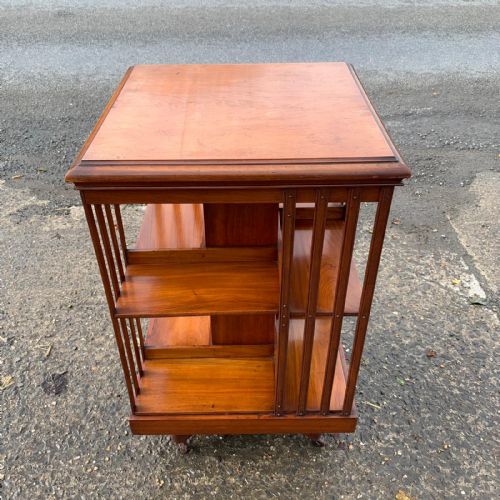 EDWARDIAN MAHOGANY REVOLVING BOOKCASE - ADDITIONAL PHOTO 6