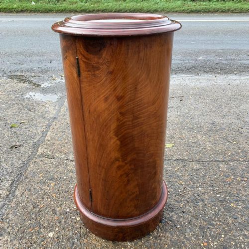 victorian mahogany cylindrical pot cupboard with marble top - CATEGORY: ANTIQUE CUPBOARDS - DATED VICTORIAN