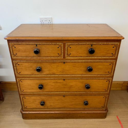 VICTORIAN 23 CHEST OF DRAWERS WITH PAINTED DETAIL - ADDITIONAL PHOTO 6
