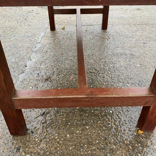 VICTORIAN C1850 PINE REFECTORY TABLE WITH H STRETCHERS - ADDITIONAL PHOTO 8