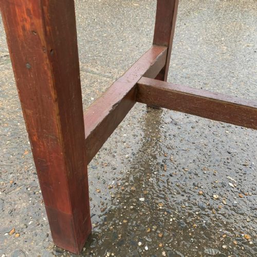 VICTORIAN C1850 PINE REFECTORY TABLE WITH H STRETCHERS - ADDITIONAL PHOTO 9