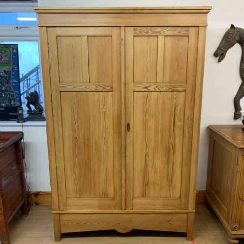 circa 1900 east european pine knockdown wardrobe with two hanging rails - CATEGORY: ANTIQUE CUPBOARDS - DATED 1900