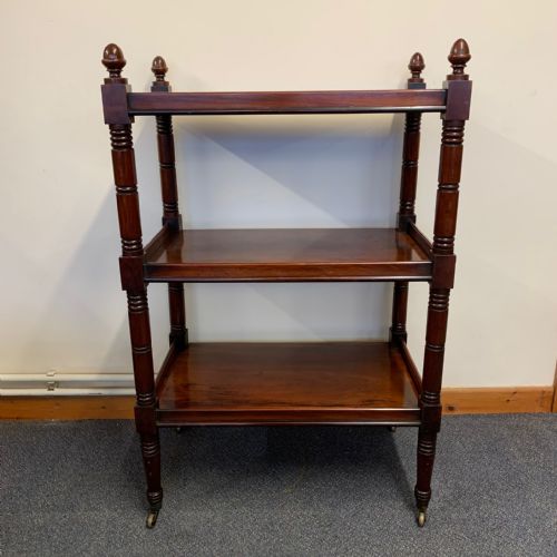 VICTORIAN MAHOGANY 3 TIER DUMB WAITER - ADDITIONAL PHOTO 2