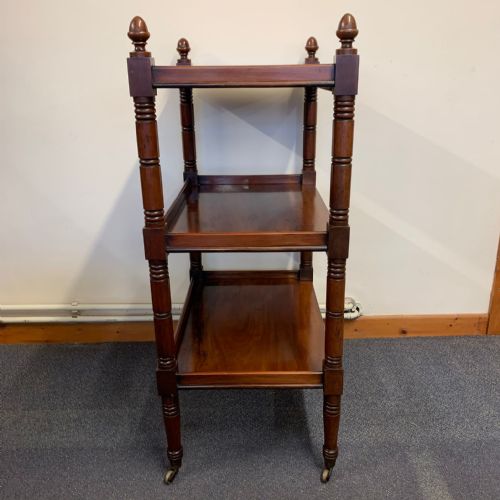 VICTORIAN MAHOGANY 3 TIER DUMB WAITER - ADDITIONAL PHOTO 3