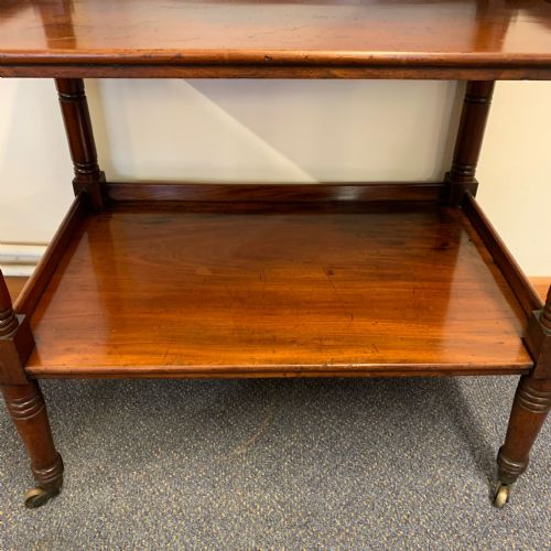 VICTORIAN MAHOGANY 3 TIER DUMB WAITER - ADDITIONAL PHOTO 5