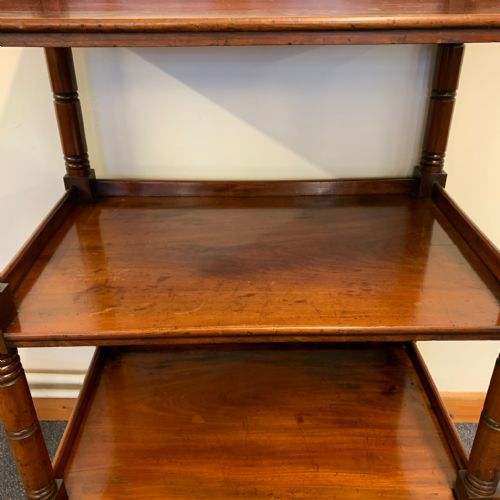 VICTORIAN MAHOGANY 3 TIER DUMB WAITER - ADDITIONAL PHOTO 6