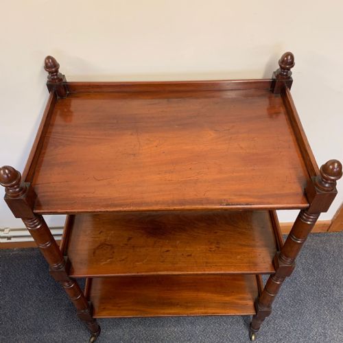 VICTORIAN MAHOGANY 3 TIER DUMB WAITER - ADDITIONAL PHOTO 7