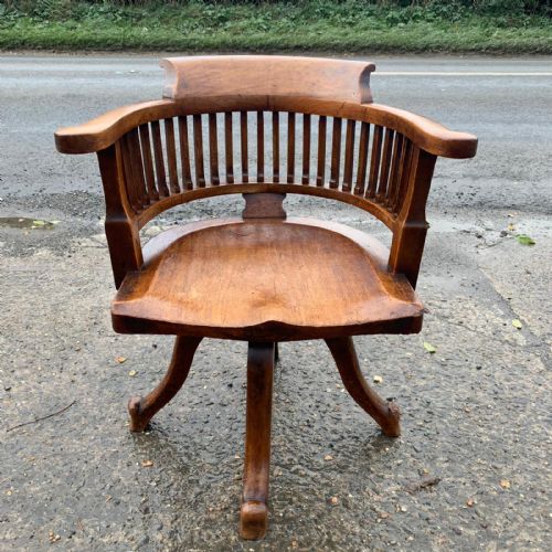 circa 1900 mahogany swivel desk chair - CATEGORY: ANTIQUE CHAIRS - DATED 1900