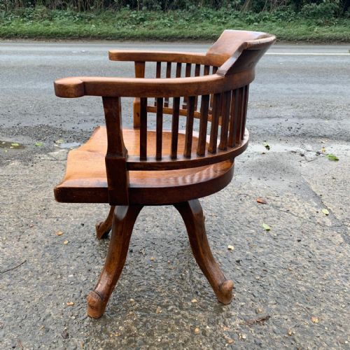 CIRCA 1900 MAHOGANY SWIVEL DESK CHAIR - ADDITIONAL PHOTO 1