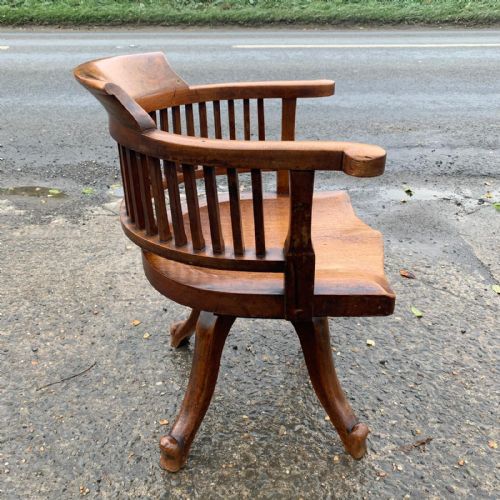 CIRCA 1900 MAHOGANY SWIVEL DESK CHAIR - ADDITIONAL PHOTO 2