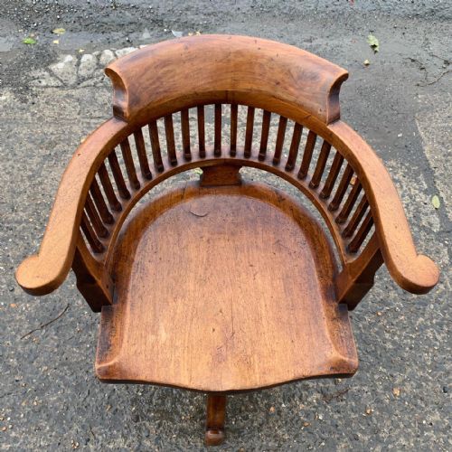 CIRCA 1900 MAHOGANY SWIVEL DESK CHAIR - ADDITIONAL PHOTO 5