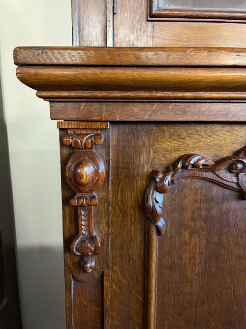 A LATE 19TH CENTURY OAK LIBRARY BOOKCASE - ADDITIONAL PHOTO 4