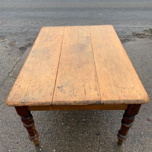 VICTORIAN PINE SCRUB TOP TABLE - ADDITIONAL PHOTO 1