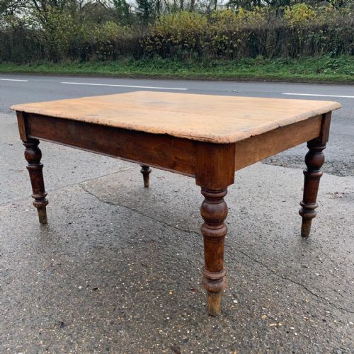 VICTORIAN PINE SCRUB TOP TABLE - ADDITIONAL PHOTO 4