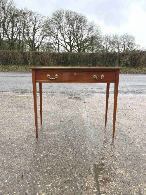 VICTORIAN MAHOGANY BOW FRONT SIDE TABLE - ADDITIONAL PHOTO 7