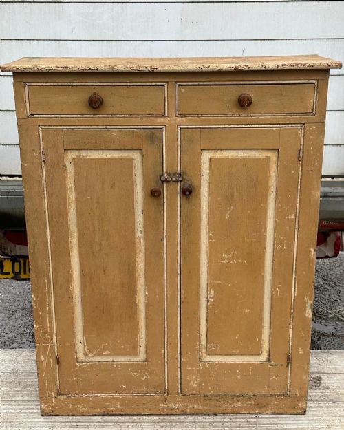 victorian 1880 painted pine larder cupboard - CATEGORY: ANTIQUE CUPBOARDS - DATED VICTORIAN