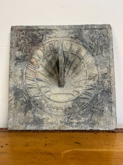 circa 1900 lead sundial tempus fugit 'time flies' - CATEGORY: ANTIQUE MISCELLANEOUS - DATED 1900