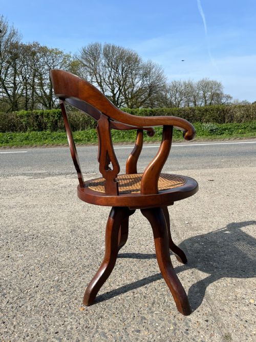 VICTORIAN MAHOGANY SWIVEL CHAIR - ADDITIONAL PHOTO 3