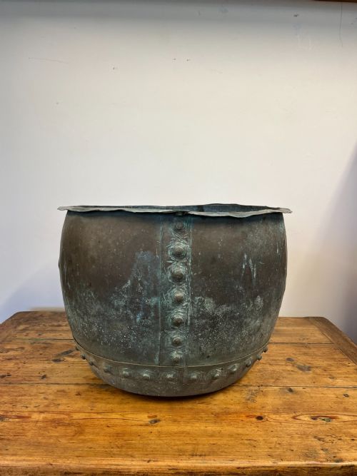 19th century riveted copper copper boiler - CATEGORY: ANTIQUE METAL - DATED 19TH CENTURY