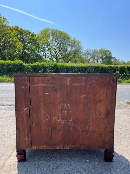 EARLY VICTORIAN 1850 23 BOW FRONT MAHOGANY CHEST OF DRAWERS - ADDITIONAL PHOTO 5