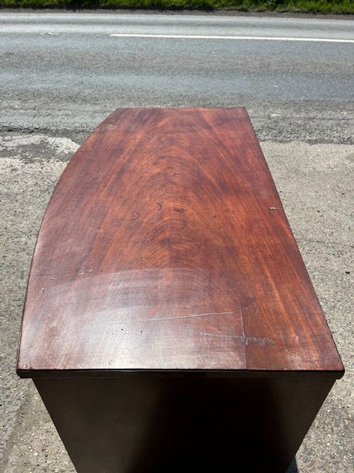EARLY VICTORIAN 1850 23 BOW FRONT MAHOGANY CHEST OF DRAWERS - ADDITIONAL PHOTO 7