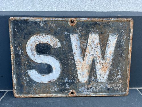 early 20th century original cast iron gwr sw sound whistle sign - CATEGORY: ANTIQUE MISCELLANEOUS - DATED 1920
