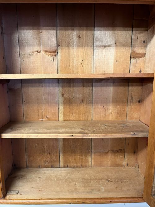 VICTORIAN PINE WALL MOUNTED CUPBOARD - ADDITIONAL PHOTO 2
