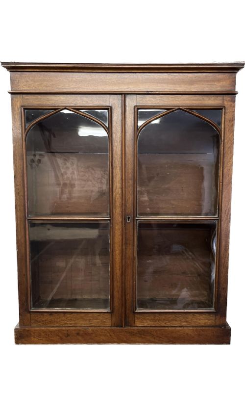 victorian mahogany hanging glazed door cupboard - CATEGORY: ANTIQUE BOOKCASES - DATED VICTORIAN