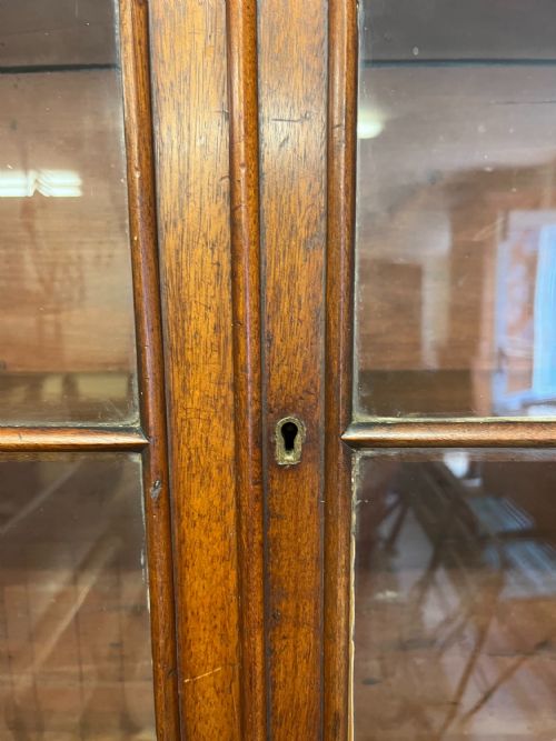 VICTORIAN MAHOGANY HANGING GLAZED DOOR CUPBOARD - ADDITIONAL PHOTO 6