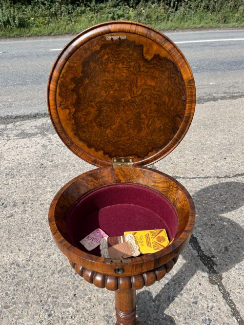 VICTORIAN WALNUT SEWING TABLE - ADDITIONAL PHOTO 1