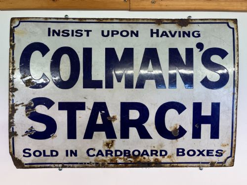 original early 20th century 'colman's starch' enamel sign - CATEGORY: ANTIQUE MISCELLANEOUS - DATED 1920