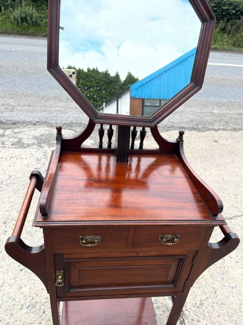 EDWARDIAN MAHOGANY SHAVING STAND - ADDITIONAL PHOTO 4