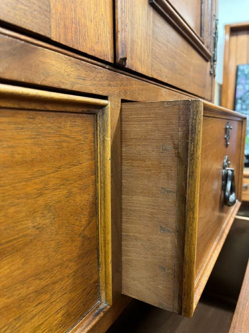 EDWARDIAN WALNUT GENTLEMAN'S WARDROBE - ADDITIONAL PHOTO 6
