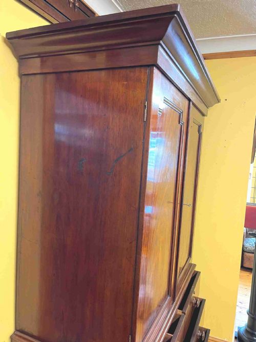 VICTORIAN MAHOGANY LINEN PRESS - ADDITIONAL PHOTO 6