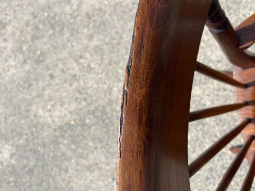 VICTORIAN STICK BACK BEECH ELM CARVER CHAIR - ADDITIONAL PHOTO 6