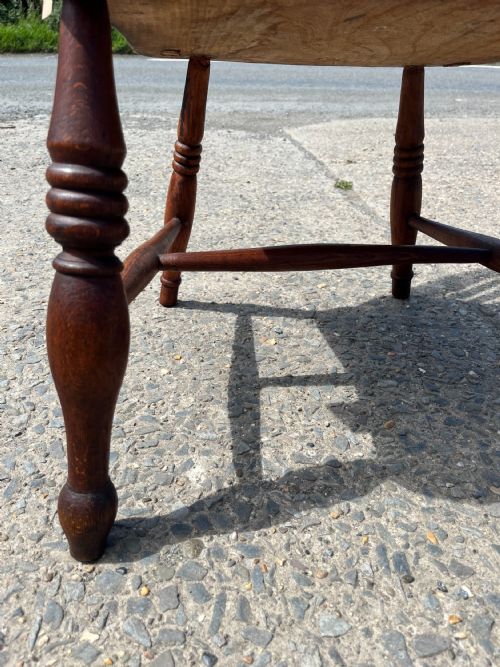 VICTORIAN STICK BACK BEECH ELM CARVER CHAIR - ADDITIONAL PHOTO 3