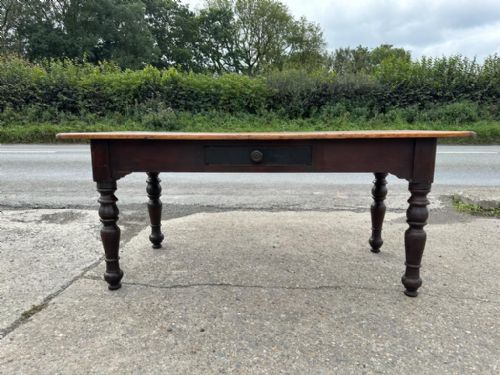 victorian pine farmhouse kitchen table - CATEGORY: ANTIQUE TABLES - DATED VICTORIAN