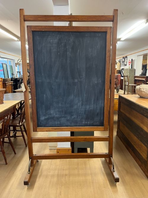 1920'S OAK REVERSIBLE SCHOOL BLACKBOARD - ADDITIONAL PHOTO 1