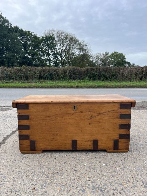 19th century pine sea chest - CATEGORY: ANTIQUE CHESTS - DATED VICTORIAN