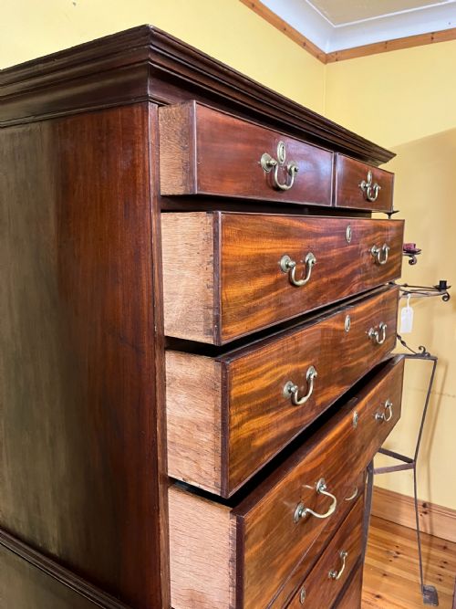 GEORGIAN 1800 MAHOGANY CHEST ON CHEST - ADDITIONAL PHOTO 2