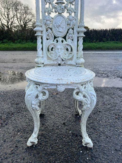 VICTORIAN CAST IRON SET OF 4 CHAIRS - ADDITIONAL PHOTO 1