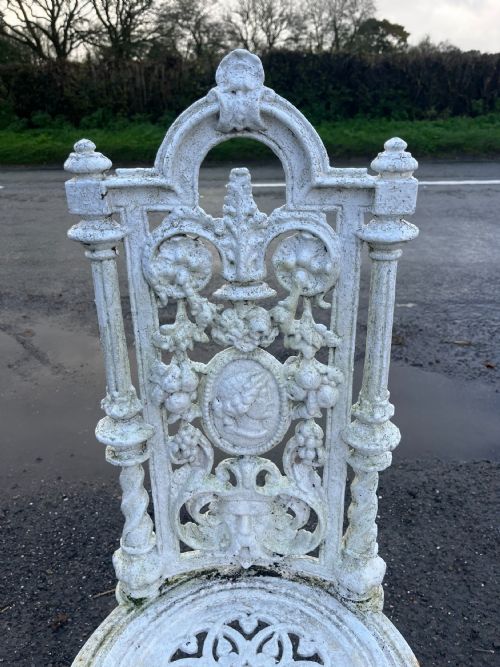 VICTORIAN CAST IRON SET OF 4 CHAIRS - ADDITIONAL PHOTO 2