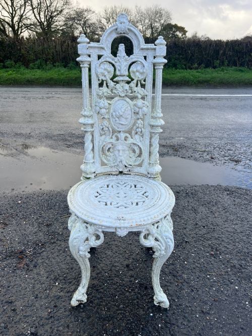 VICTORIAN CAST IRON SET OF 4 CHAIRS - ADDITIONAL PHOTO 3