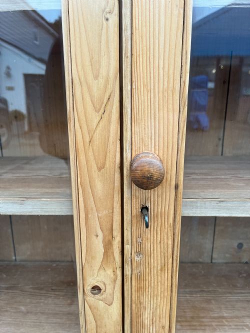 VICTORIAN PINE BOOKCASE DISPLAY CABINET - ADDITIONAL PHOTO 1