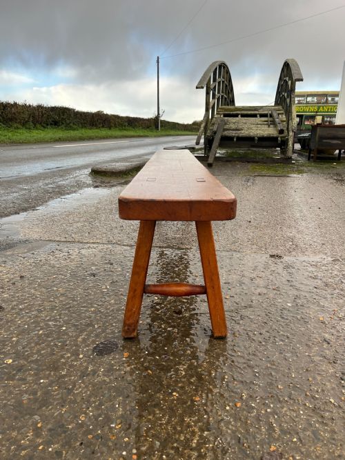 EARLY 19TH CENTURY PINE FORM BENCH - ADDITIONAL PHOTO 3